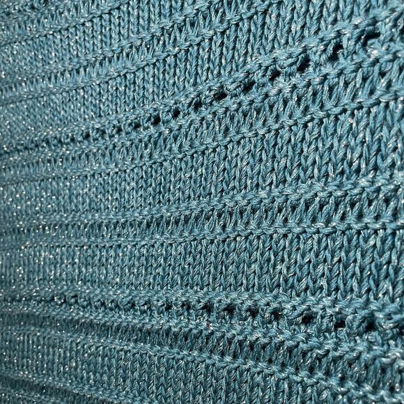 Lafayette 148 New York Bateau Neck Open Stitch Silk Pullover Knit Top Medium - Picture 6 of 8